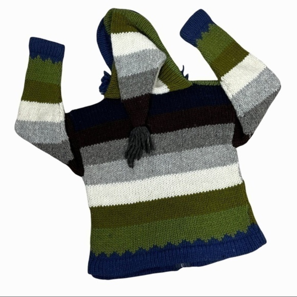 Vintage Hand knit puppy and cars zip up sweater - Picture 4 of 10
